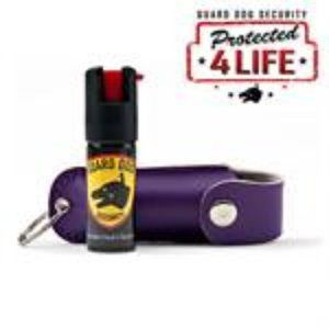 Purple Personal Defense Pepper Spray OC-18 1/2 oz - Leather Case